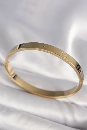 316L Çelik Gold Renk Cartier Model Kadın Kelepçe - TJ-BB6737