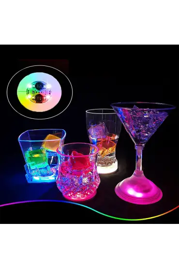 Işıklı Yapışkanlı Bardak Altı Aparatı Ledli 3 Fonksiyonlu 6 cm Çap