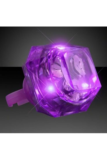 Kristal Tasarımlı Led Glow Işıklı 3 Modlu Mor Yüzük 3.5 x 5 cm