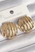 Pirinç Gold Renk İşlemeli Daire Plaka Model Kadın Küpe - TJ-BKP10256