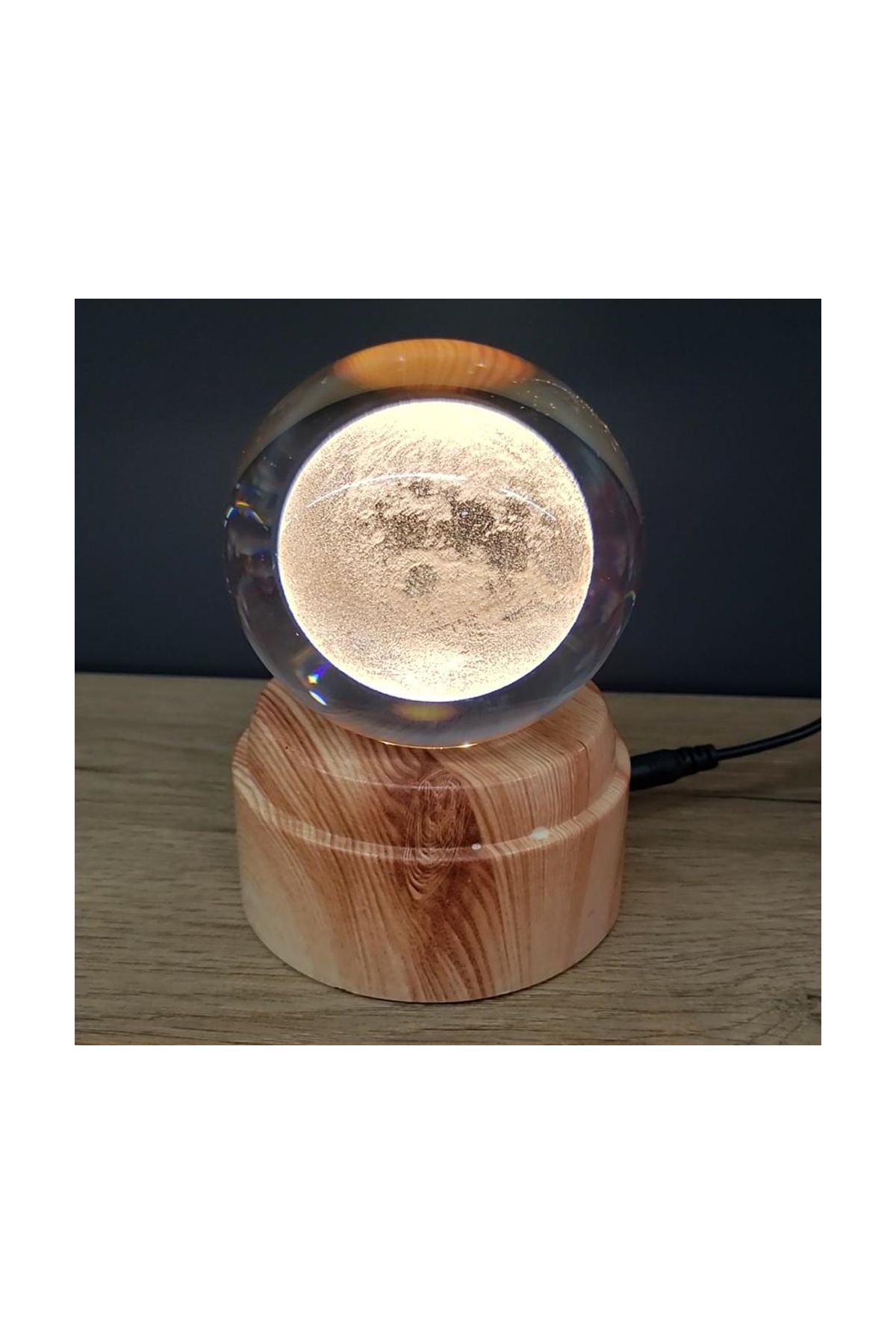 Dolunay Tasarımlı Dönen Cam Küre