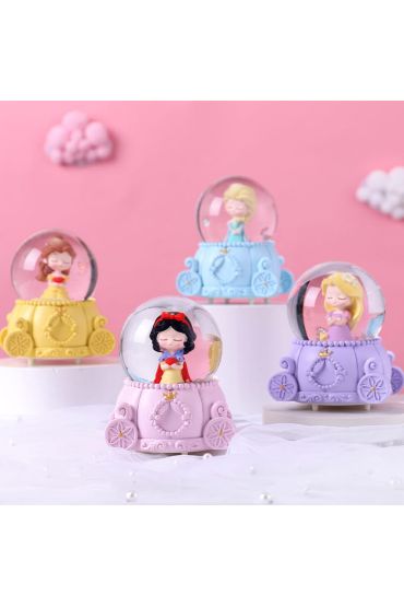 Sevimli Prenses Tasarımlı Işıklı Mini Kar Küresi