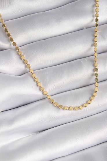 316L Çelik Gold Renk Ezme Kadın Kolye - TJ-BKO9519