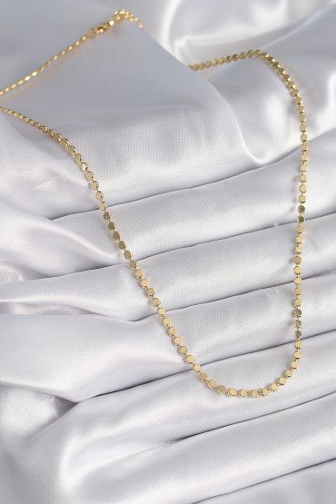 316L Çelik Gold Renk Ezme Kadın Kolye - TJ-BKO9519