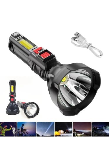 Çok Fonksiyonlu Şarjlı El Feneri USB Şarjlı HS31