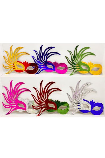 Rengarenk Kağıt Malzemeden İmal Parti Balo Maskesi 6 Adet