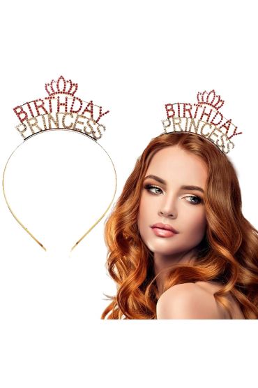 Birthday Princess Kristal Taç – Altın Kaplama