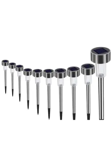 Metal Gövdeli Solar Bahçe Lambası 10 lu Paket