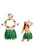 Yetişkin Hawaii Kostüm Seti - Yaprak Etek & Hawaii Set - 5 Parça