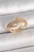 Pirinç Gold Renk Su Yolu Zirkon Taşlı Ayarlanabilir Model Kadın Yüzük - TJ-BYK3691