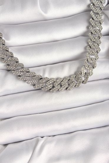 Pirinç Gümüş Renk Zirkon Taşlı Gurmet Kadın Kolye - TJ-BKO9927