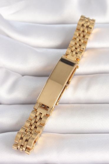 316L Çelik Gold Renk Zincir Künye Model Erkek Bileklik - TJ-EB3719