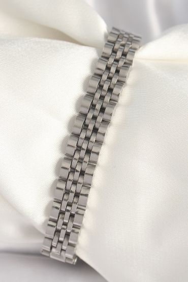 316L Çelik Gümüş Renk Zincir Model Erkek Bileklik - TJ-EB3721