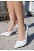 Beyaz Cilt Stiletto Ayakkabı