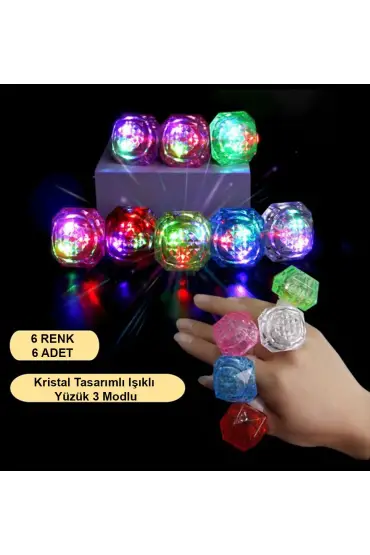 Kristal LED Parti Yüzük Seti (6&39lı)