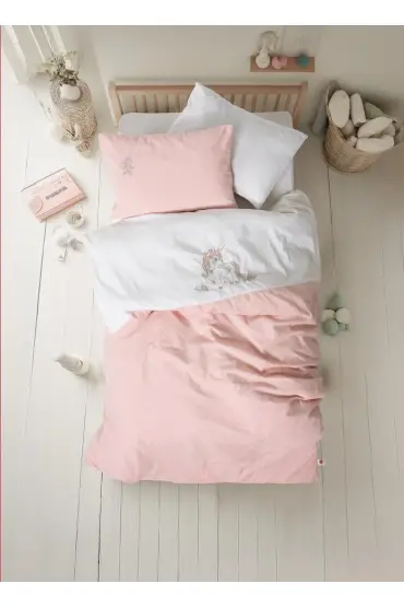 Cuddly Bebek Nevresim Takımı Bonic Beyaz