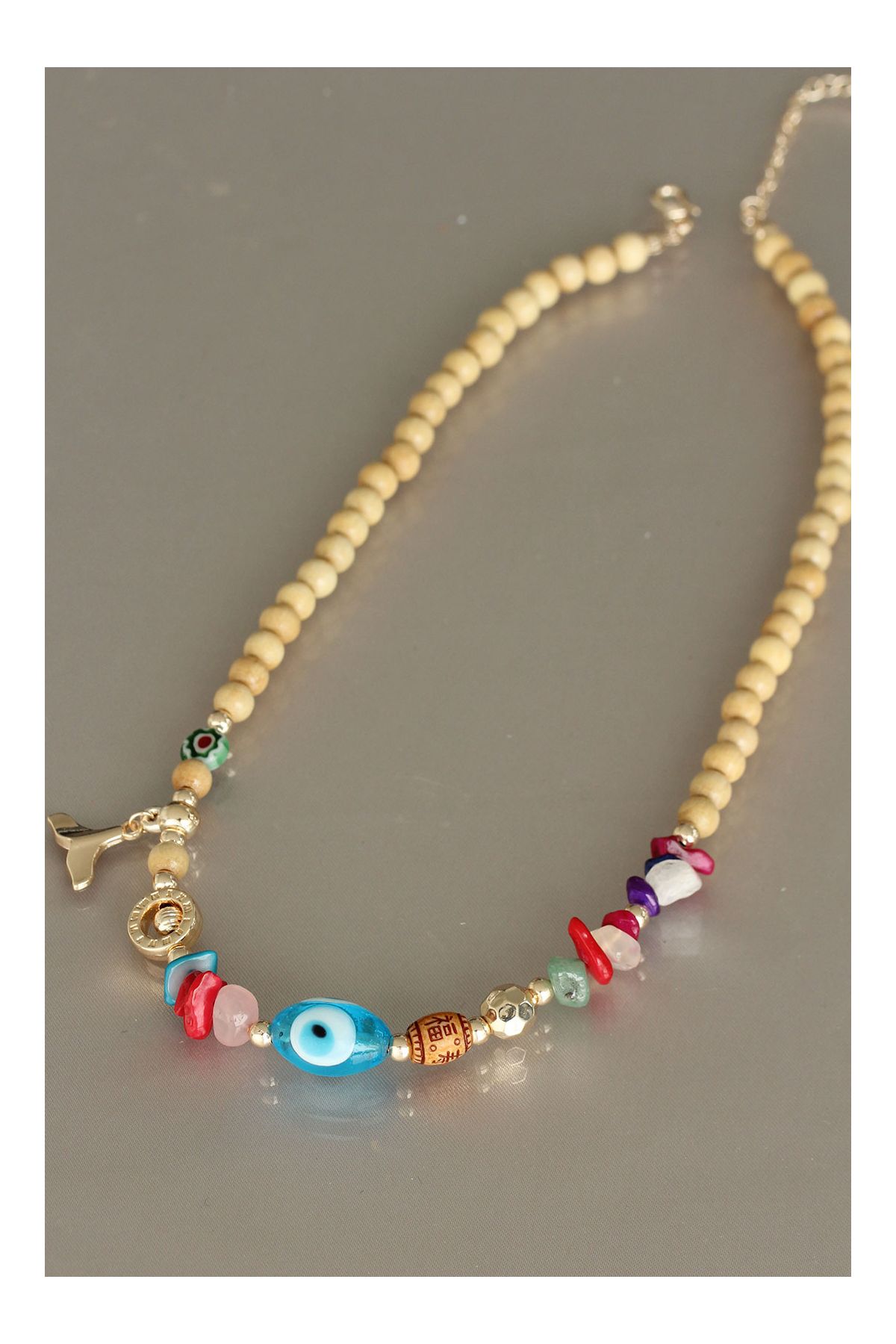 Tahta Boncuklu Kadın Kolye - TJ-BKO5160