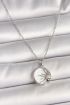 316L Çelik Gümüş Renk Zincir Beyaz Mineli Gün Batımı Model Kadın Kolye - TJ-BKO9999