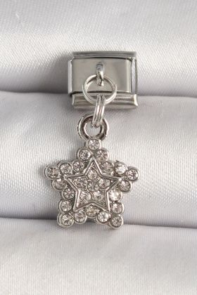 316L Çelik Gümüş Renk Zirkon Taşlı Yıldız Model Nomination Charm - TJ-BC1279