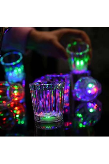 LED Işıklı Eğlence Bardakları - 3 Modlu Renk Değiştiren Bardak 12 Adet