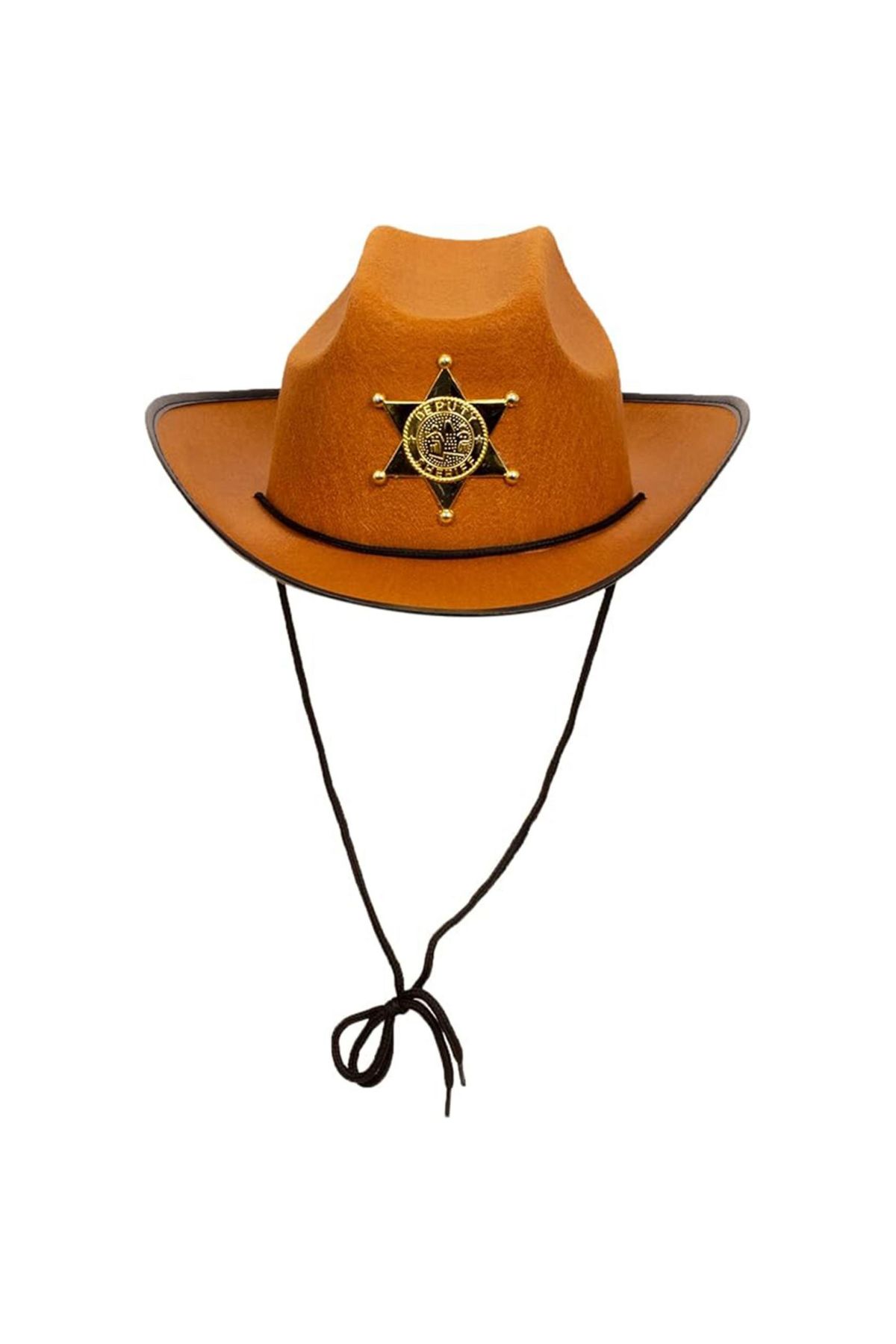 Kovboy Şerif Şapkası Kahve 12 Adet - Kostüm Parti ve Gösteri Şapkası