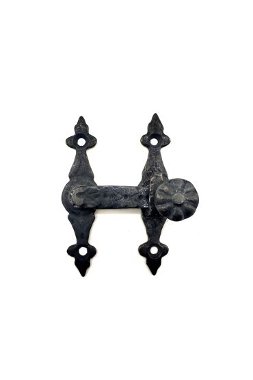 Antika Tarz Dekoratif Pirinç Kapı, Pencere Mandalı - 82x65 mm, Oksit