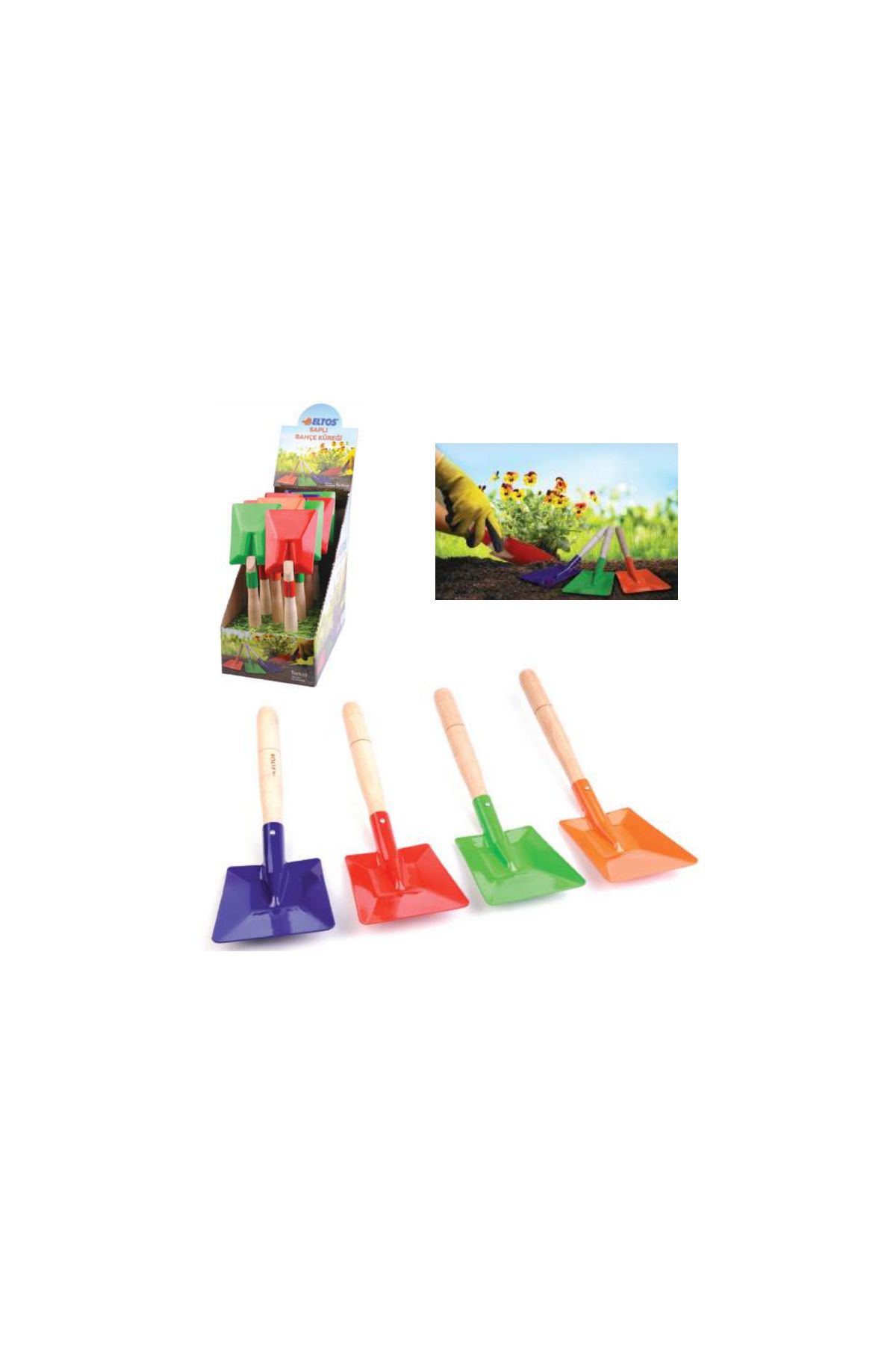 Mini Bahçe Küreği - Saplı 12x14cm