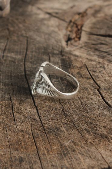 Antik Gümüş Renk Horus Model Ayarlanabilir Erkek Yüzük - TJ-EY610