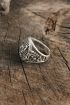 Antik Gümüş Renk Akrep İşleme Ayarlanabilir Erkek Yüzük - TJ-EY612