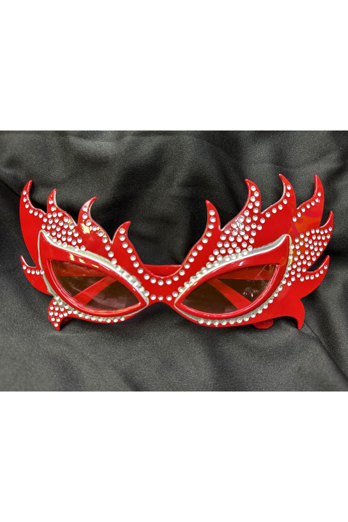 Taşlı Göz Kamaştıran Gecenin Yıldızı Kırmızı Parti Alev Gözlük