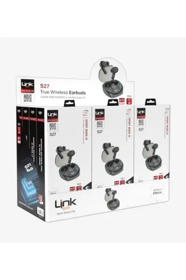 S27 Kulak İçi ENC Oyuncu Bluetooth Kulaklık 12'li Paket