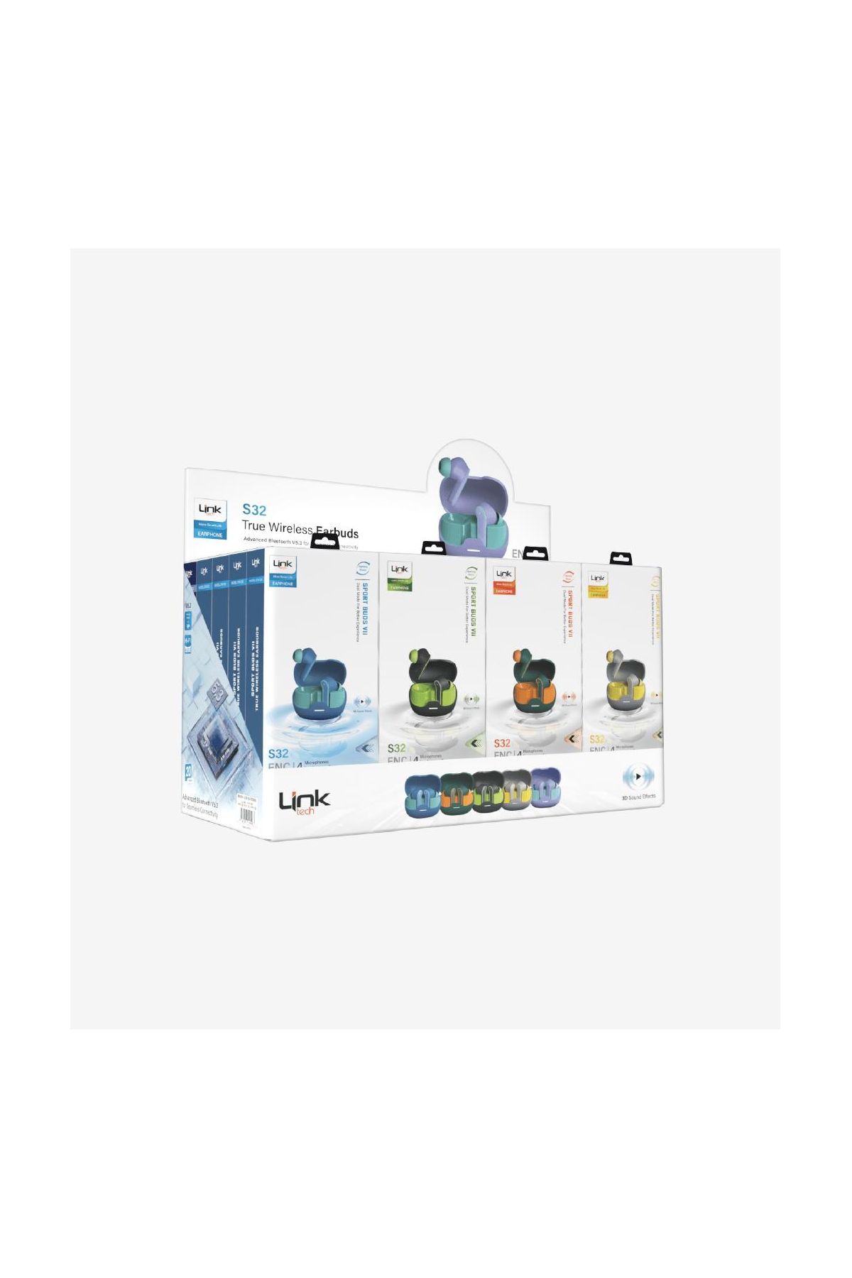 S32 Kulak İçi ENC Oyuncu Bluetooth Kulaklık 20'li Paket