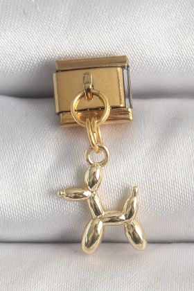 316L Çelik Gold Renk Sallantı Balan Köpek Model Nomination Charm - TJ-BC1366
