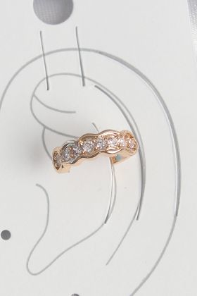 Pirinç Gold Renk Zirkon Taşlı Kadın Kıkırdak Küpe - TJ-BKP10571