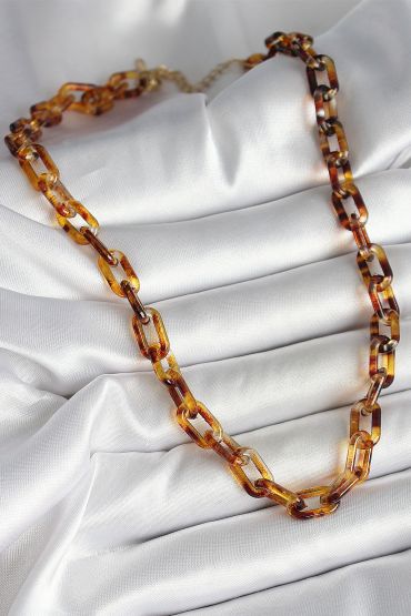 Leopar Desenli Mika Zincir Kadın Kolye - TJ-BKO10236