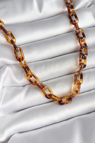 Leopar Desenli Mika Zincir Kadın Kolye - TJ-BKO10236