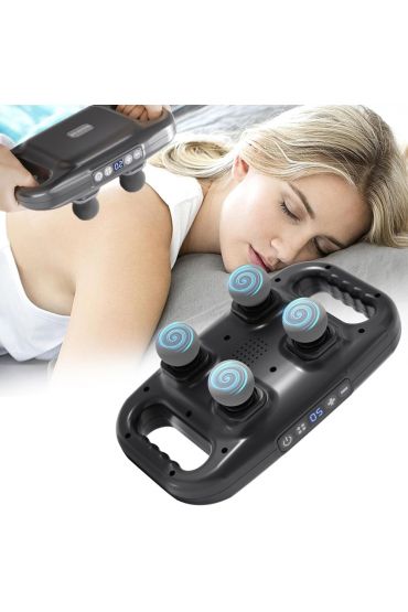 4 Başlıklı Masaj Tabancası Ergonomik Derin Doku Sırt ve Boyun Masaj Aleti Ağrı ve Sızı Giderici