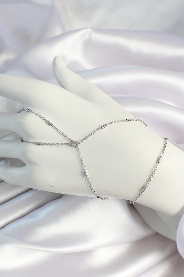 Pirinç Gümüş Renk Parçalı Zincirli Şahmeran - TJ-SN648