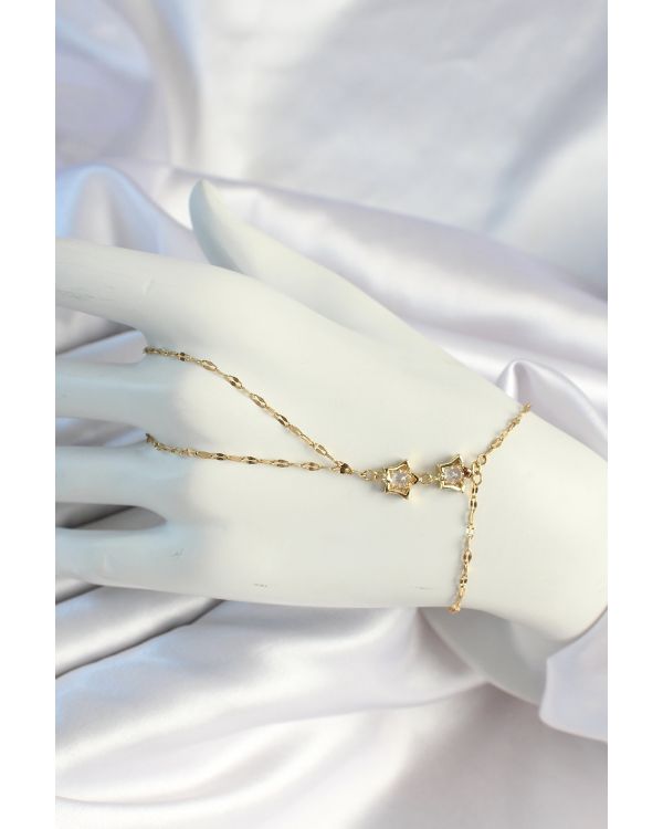 316L Çelik Zincirli Gold Renk Yıldız Şahmeran - TJ-SN663