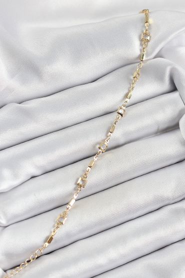 Pirinç Gold Renk Zirkon Taşlı Kadın Bileklik - TJ-BB7041