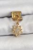 316L Çelik Sallantılı Zirkon Taşlı Yıldız Model Gold Renk Nomination Charm - TJ-BC1416