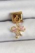 316L Çelik Sallantılı Zirkon Taşlı Fiyonk Model Gold Renk Nomination Charm - TJ-BC1423