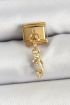 316L Çelik Sallantılı Zirkon Taşlı Çiçek Model Gold Renk Nomination Charm - TJ-BC1430