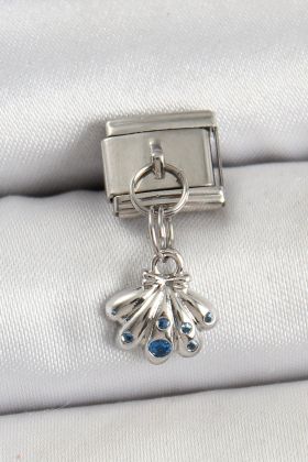 316L Çelik Sallantılı Fiyonklu Buket Model Gümüş Renk Nomination Charm - TJ-BC1444