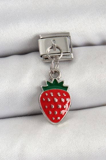 316L Çelik Sallantılı Çilek Model Gümüş Renk Nomination Charm - TJ-BC1469