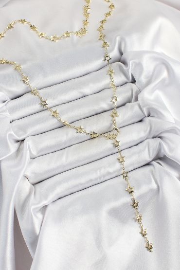 Pirinç Gold Renk Yıldızlı Kadın Y Kolye - TJ-BKO10301