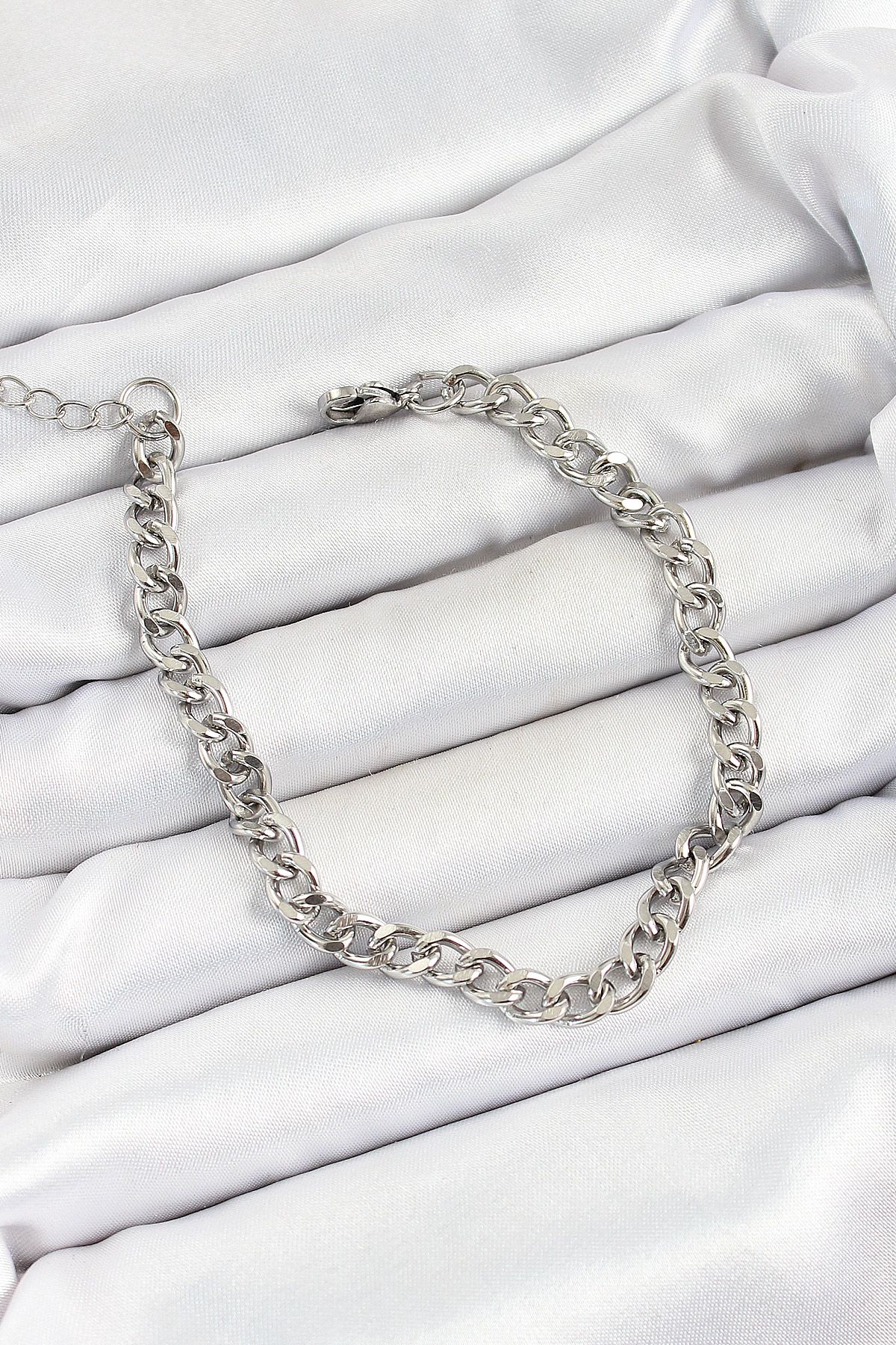 316L Çelik Gümüş Renk Zincir Erkek Bileklik - TJ-EB3733