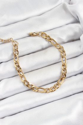 316L Çelik Gold Renk Zincir Erkek Bileklik - TJ-EB3734