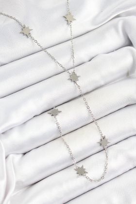 316L Çelik Kutup Yıldızı Figürlü Y Model Gümüş Renk Kadın Kolye - TJ-BKO10332