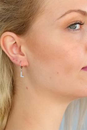 L Harf Bayan Küpe - TJ-BKP4867-KS